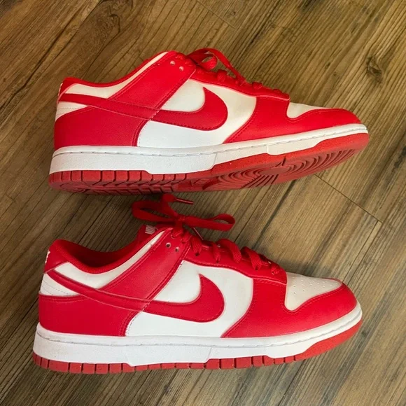Nike Red and White Low-Top dunk Sneakers women’s 9 - Picture 9 of 10